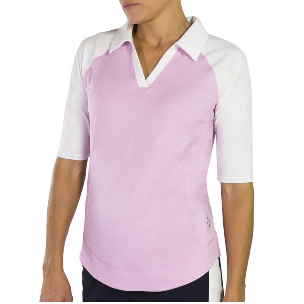 Jofit ½ Sleeve Jo Tech Polo in Bloom and White